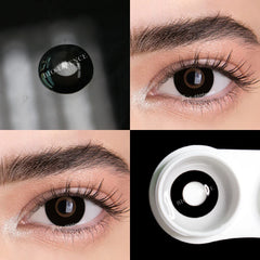 YICKYUE - Cosplay Contact Lenses Halloween Colored Lenses White Mesh Anime Lens Blood Lotus Special Makeup Lens Anime Black
