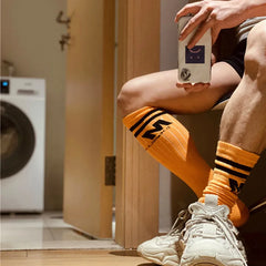 Hearujoy Socks Men Calcetines High Socks Striped Fashion Men's Clothing Calcetines Hombre Solid Letter Football Long Socks Meias