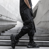 Hearujoy Tactical Cargo Pants Men Harajuku Streetwear Function Pants Ribbon Multi-pocket Trousers Elastic Waist Hip Hop Male WB283