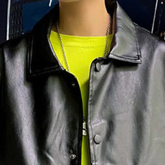 HEARUJOY - Spring Oversized Black Soft Waterproof Pu Leather Jacket Men Long Sleeve Casual Loose Korean Fashion Streetwear