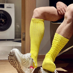 Hearujoy Socks Calcetines Solid Long Tube Socks Sweat Sport Socks Men Men's Clothing Calcetines Hombre Thread Cotton Basketball Fashion