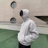 men fall outfits casual American Cleanfit Stitching Deconstructing Boxy Profile Hooded Short Sweater Men's Spring and Autumn Loose Hoodie Coat