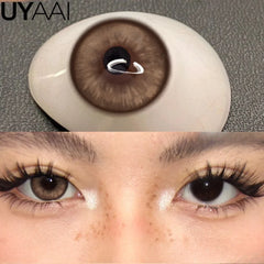 YICKYUE - 1 Pair Color Contact Lenses for Eyes Korean Brown Natural Big Eye Lenses Gray Eye Contact Green Color Lens