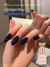 YICKYUE - 10ml Dark Blue Gel Nail Polish, 1Pcs Ocean Blue Gel Polish Soft Pale Color High Gloss Soak Off U V Nail Manicure Salon DIY