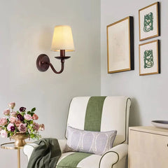 YICKYUE - American Style Fabric E14 Wall Lamp Modern Simple Living Room Hotel Study Office Wall Light Corridor Lamp Bedroom Bedside Lamp