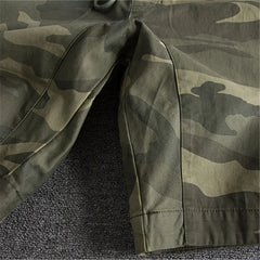 HEARUJOY - Summer Men Camouflage Shorts Casual Elastic Waist Comfort Loose Jogging Pants Cotton Cargo Gym Running Shorts Beach Shorts