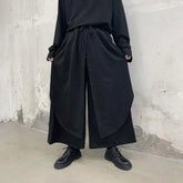 HEARUJOY - Men Culottes Y2k Double-Layer Breasted Design Harem Casual Pants Streetwear Trend Outdoor Wide-Leg Pants Men'S Clothing