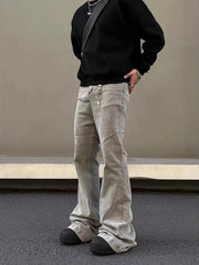 HEARUJOY - Cyber Y2K Fashion Baggy Stacked Flare Jeans Pants Men Clothes Streetwear New Rock Vintage Long Trousers Ropa Hombre