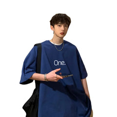 YICKYUE - T Shirt Oversized Cotton For Men White Men's Summer Letter Print T-shirts Male 5XL Casual Wear Tee Shirts Big Size Tshirts