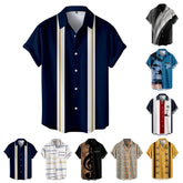 HEARUJOY - Loose Classic Fit Business Casual Shirt Men'S Summer Vacation Tourism Beach Fashion Trend Leisure 3d Digital Ropa Hombre