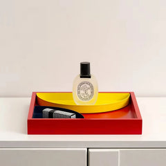 YICKYUE - Metal Color-matching Solid Wood Tray Desktop Storage Box Fruit Tray Nordic Simple Storage Tray snack tray 15 sold