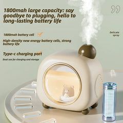 YICKYUE - Mini Desktop Air Humidifier Rechargeable Night Light Office Bedroom Luminous Moisturizing Fragrance Spray