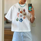 HEARUJOY - Men's T Shirt Summer Printing O-neck Short Sleeve Streetwear Men Clothing Oversize Vacation Casual Male Tee Tops