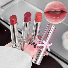 YICKYUE - Pink Crystal Mirror Glass Solid Lip Gloss Water Light Lipstick Clear Red Jelly Lip Glaze Moisturizing Nude Brown Lip Tint Makeup