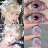 YICKYUE - 1 Pair Myopia Lenses Color Contact Lenses for Eyes Blue Lenses Contacts Natural High Quality Pink Lenses Colored Contacts