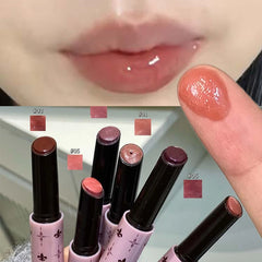 YICKYUE - Low Saturation Lip Glaze Water Light Mirror Shiny Grey Pink Purple Solid Lip Gloss Hydrating Brighten Film-forming Nude Lipstick