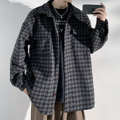 Hearujoy Spring Autumn Premium Heavy Shirts Men Solid Loose Long Sleeve Women's jacket Hip Hop Thick Korean Casual Woolen Coat New