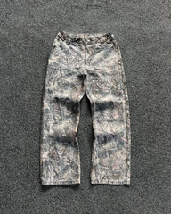 Hearujoy High Quality Retro Oversize Cargo Denim Y2k Camouflage Jeans Pants Fashion Men Clothing Straight Leg Wide Leg Jeans Streetwear