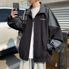 HEARUJOY - Spring Autumn Men Jackets Embroidery Baseball Coats Zipper Outerwear Hip Hop Streetwear Male Casual Loose Windbreaker