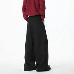 HEARUJOY - Brown Black Suit Pants Men Oversized Fashion Society Mens Dress Pants Korean Loose Wide Leg Pants Mens Office Formal Trousers