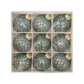YICKYUE - 9pcs Transparent Painted Christmas Balls Plastic PET Anti Drop Ball Set Christmas Tree Pendants Party DIY Hanging Decorations