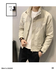 Hearujoy Korean Style Stand Up Collar Jacket for Men New Trendy Men's Jacket Cool Baseball Jacket Cool and Trendy Top