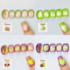 YICKYUE - 10ml Fruit Purple Grape Cat Magnetic Gel Nail Polish New Whitening Guava Glass Beads Varnish Nail Supplies