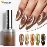 YICKYUE - Venalisa TPO Free Hema Free 10ml Winter Nails Warm Coffee Cat Eye Nail Gel Polish Magnet Soak Off UV LED Semi Permanent Nail Gel