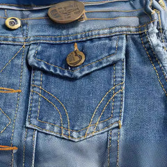 HEARUJOY - Men's Big Size New Slim-fit Denim Vest Vest with Ripped Lapel Single Breasted Denim Vest Coat