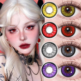 YICKYUE - Flame Colored Halloween Contact Lenses Eye Green Contacts Contact Lenses For Eyes Beauty Pupils 1 Pair 6 Months