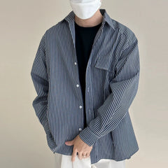 HEARUJOY - Casual Vacation Look Striped Long Sleeve Spring Autumn Top Comfortable Fit Daily Wear Shirt Holiday Casual Wear