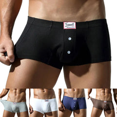 HEARUJOY - Men Solid Sports Boxers Short Underwear Breathable Bulge Pouch Underpants Low Waist Boxer Trunk Soft