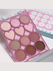 YICKYUE - 12-Color Nude Eyeshadow Palette Korean-Style Soft Glam Multifunctional Matte Shimmer Low-Saturation Morandi Tones For Girl/Women