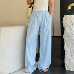 Hearujoy Summer Men's Casual Pants Vertical Stripe Double Waist Loose Male Trousers Straight Wide Leg Bottom Fashion 209C6372