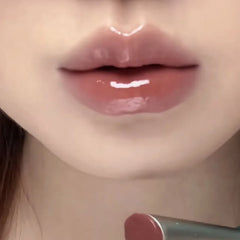YICKYUE - Chocolate Brown Jelly Lipstick Pen Mirror Water Glitter Lip Glaze Waterproof Moisturising Lipstick Transparent Shimmer Makeup