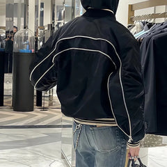 Hearujoy Streetwear Solid Color Back Zipper Nylon Cotton Jacket for Men Winter Stand Neck Thick Outwear Windbreaker Bomber Jacket