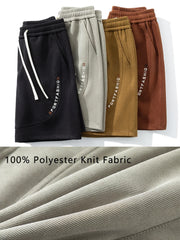 HEARUJOY - Men's Summer Knit Sport Shorts with 4 Pockets Drawstring Elastic Waist Loose Fit Straight Casual Shorts Big Size 8XL