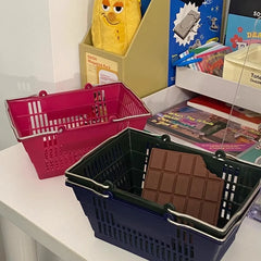 YICKYUE - 4pc Portable Storage Basket Organizer Japanese Sundries Storage Boxes Set Desktop Storage Box Gift Student Dormitory Wash Basket