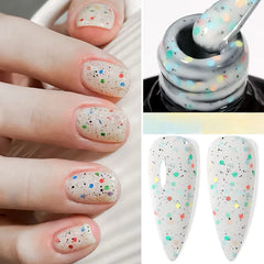 YICKYUE - 10ML Holiday Exclusive: Yogurt Box Gel Polish - Cheese & Ice Cream Sequin Christmas Nail Art