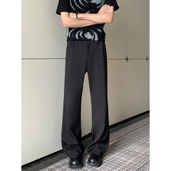 HEARUJOY - Spring American Sle Tee-Needle Flared Pants Loose Fit Casual Trousers for plus Size Men Polyester And Spandex Blend