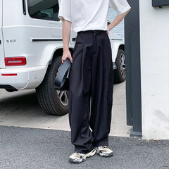HEARUJOY - Black Suit Pants Men Oversized Fashion Social Mens Dress Pants Korean Loose Wide Leg Pants Mens Office Formal Trousers M-3XL