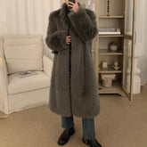 Hearujoy Imitation Fox Fur Coat For Men 2024 New Autumn Winter Warm Thickened Long Fashion Elegant Solid Simple Loose Stand-Up Coat