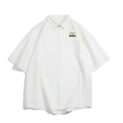 YICKYUE - Men's Oversized Shirts Funny Letter Print Mens Blouse White Fashion 5XL Oversize Shirt Casual Wear Summer for Men New Clothing