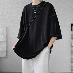 HEARUJOY - Summer Short Sleeve T-shirt Men Fashion Casual White Oversized T Shirt Men Streetwear Hip Hop Loose O-Neck Tshirt Mens Top S-2XL