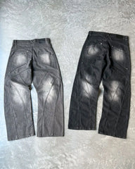 Hearujoy Retro Baggy Jeans Women Hip Hop Goth Tie Dye Ripped Denim Jeans Men Y2k Streetwear Harajuku Straight High Waisted Pants