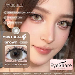 YICKYUE - Natural Grey Color Contact Lenses for 1-Year Wear Small Pupil Brown Korean Style Lens for Eyes Beauty Makeup