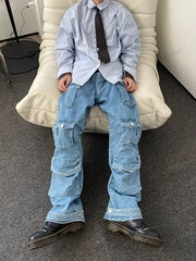 Hearujoy New American Cargo Pants Women High Waisted Baggy Jeans Retro Street Harajuku Couples Y2K Style Mopping Pants Youth Clothing