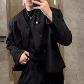 HEARUJOY - Mens Jackets British Style Casual Suit Jackets Streetwear Fashion Elegant Versatile Trendy Long Sleeve Tops Men'S Clothing