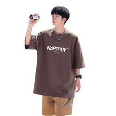 HEARUJOY - T Shirt Oversized Cotton For Men White Men's Letter Print 5XL T-shirts Men Casual Wear Summer Tee Shirts Big Size Clothing