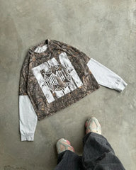 Hearujoy Hip hop fashion trend Leaf Camo long sleeve Top for men Y2k Streetwear Gothic High Street casual alphabet print loose sweatshirt